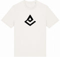 Tee-shirt écru Fearless Flow pour rider VTT, freeride, vue de face logo impression noire.